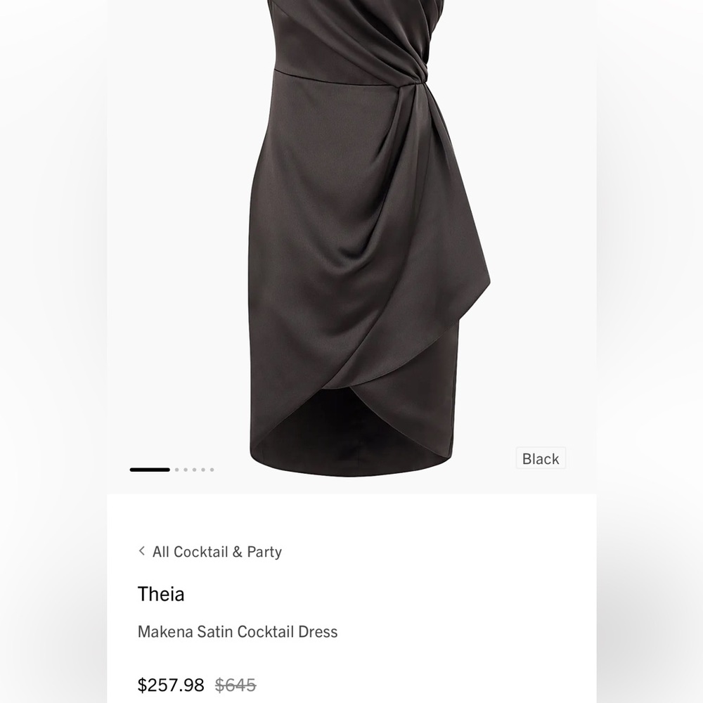 NWT Theia Black Makena Cocktail Dress - Picture 6 of 13